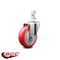 Service Caster 4 Inch Red Polyurethane Wheel Swivel 3/4 Inch Square Stem Caster SCC SCC-SQ20S414-PPUB-RED-34 - alternate 3